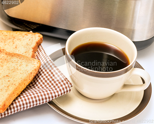 Image of Coffee And Toast Indicates Morning Meal And Break 
