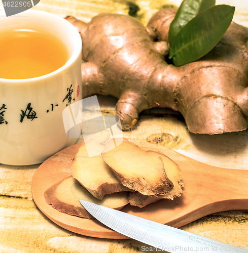 Image of Fresh Ginger Tea Represents Spices Refresh And Beverages 