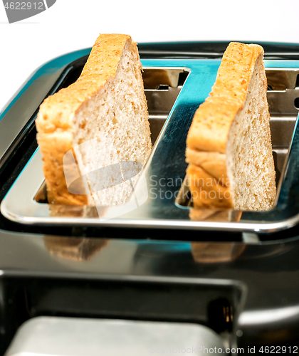 Image of Bread Toaster Shows Meal Time And Break 