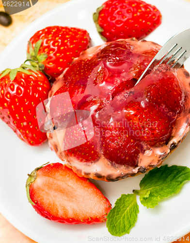 Image of Strawberry Desert Shows Fruit Pie And Baked 