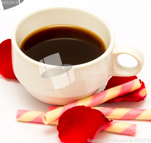 Image of Hot Coffee Drink Means Cafeteria Barista And Coffees 