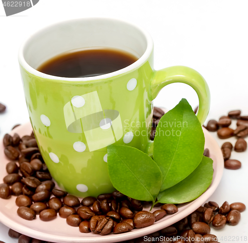 Image of Delicious black coffee in a mug for drinking 