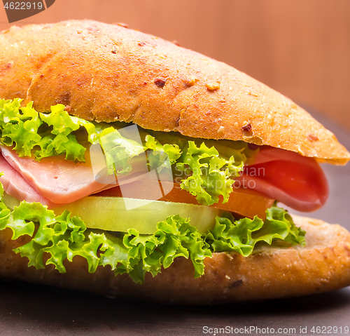 Image of Ham Cheese Roll Represents Baked Rolls And Loaf 