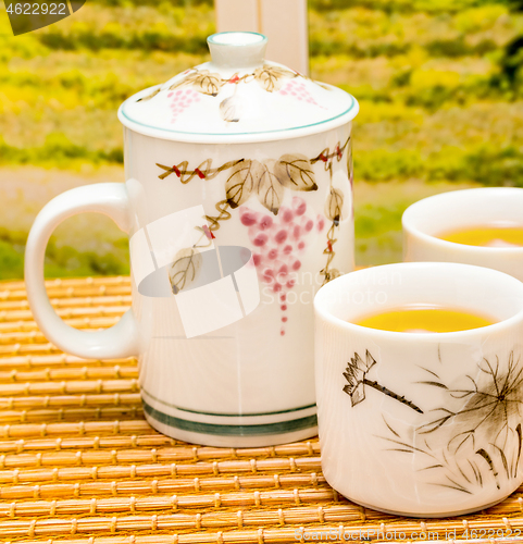 Image of Green Tea Break Represents Beverage Refreshing And Refreshment 