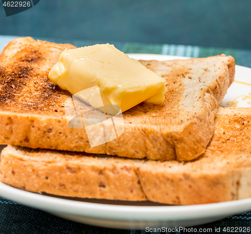 Image of Butter Toast Slices Represents Coffee Break And Bread 