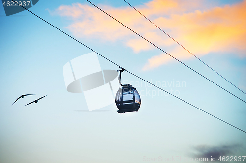 Image of Cable car at sunset