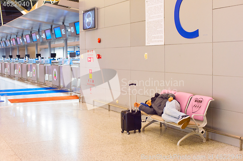 Image of Sleeping at airport