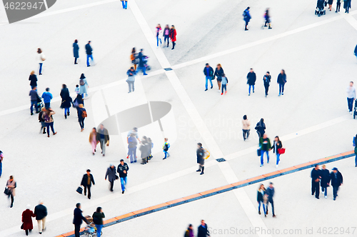 Image of Crowd aerial view. Motion blur