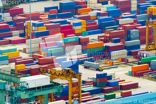 Image of Overloaded Singapore industrial transportation port