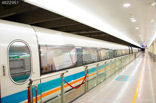 Image of Modern train at train staition