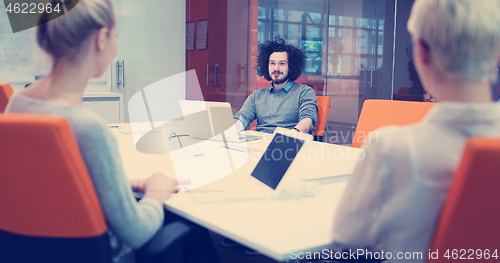 Image of Startup Business Team At A Meeting at modern office building