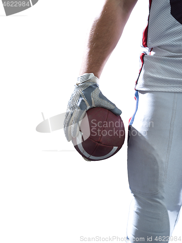 Image of closeup American Football Player isolated on white