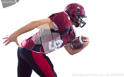 Image of American football Player running with the ball