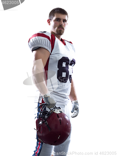 Image of American Football Player isolated on white