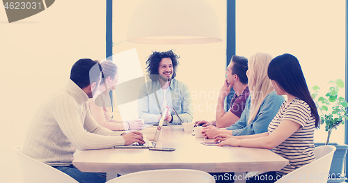 Image of Startup Business Team At A Meeting at modern office building