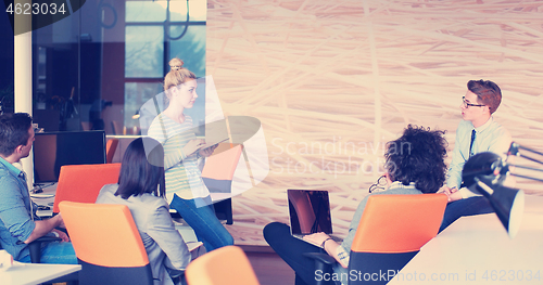 Image of Startup Business Team At A Meeting at modern office building