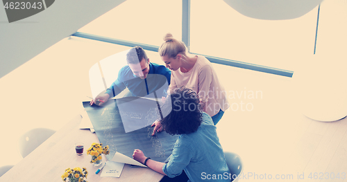 Image of Startup Business Team At A Meeting at modern office building