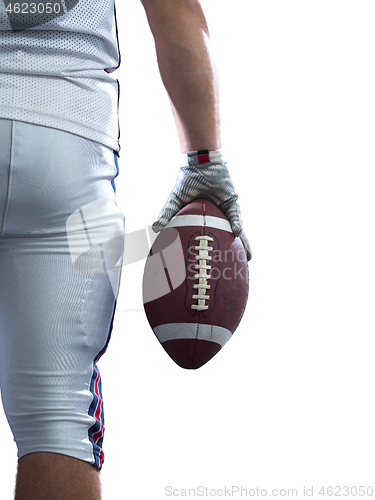 Image of closeup American Football Player isolated on white