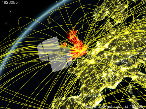 Image of United Kingdom on Earth with network