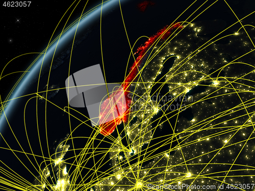 Image of Norway on Earth with network