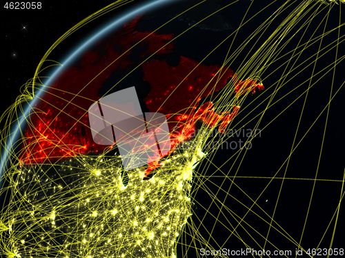 Image of Canada on Earth with network