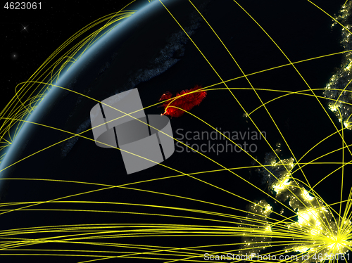 Image of Iceland on Earth with network