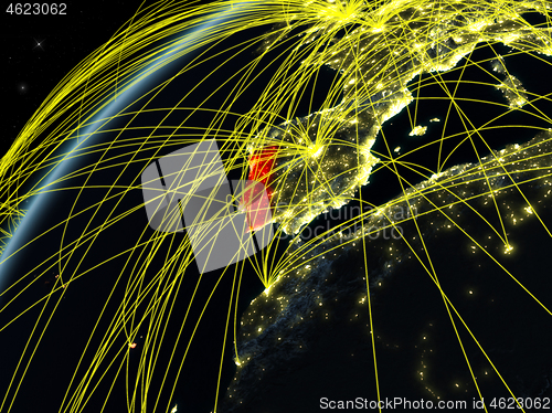 Image of Portugal on Earth with network