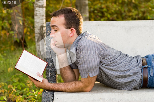 Image of Man Reading A Novel