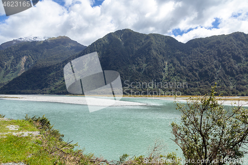 Image of riverbed landscape scenery in south New Zealand