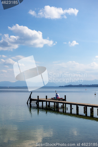 Image of wooden jetty Starnberg lake