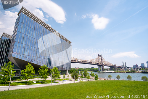 Image of Queensboro Bridge and Queens New York USA