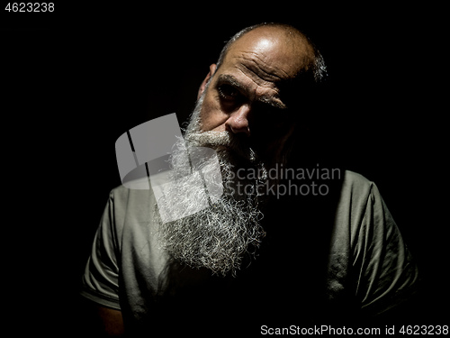 Image of strange man in hard light