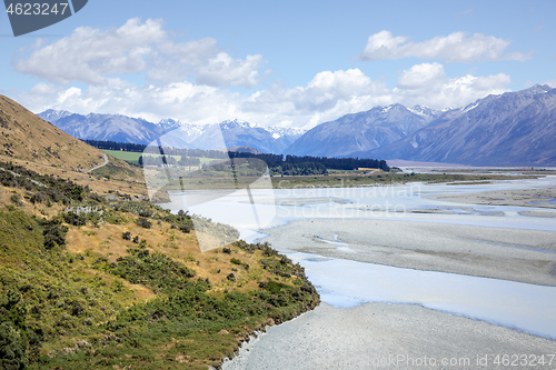 Image of Mountain Alps scenery in south New Zealand