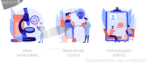 Image of Addiction treatment vector concept metaphors.