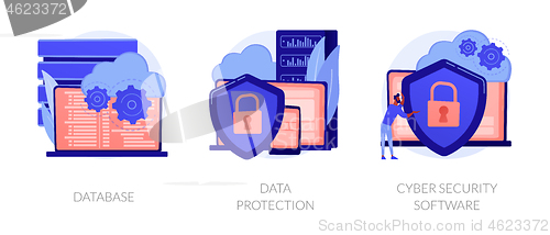 Image of Data protection metaphors set