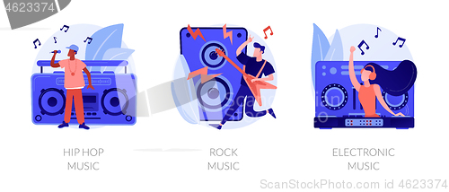 Image of Popular music styles vector concept metaphors.