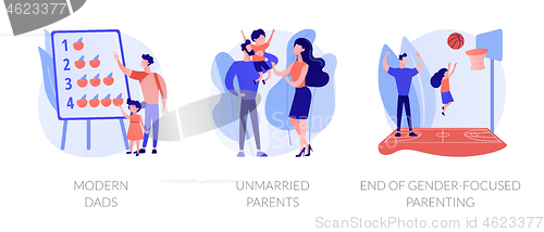 Image of Gender and social equality parenthood abstract concept vector il