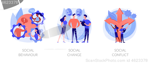 Image of People interaction and communication abstract concept vector illustrations.