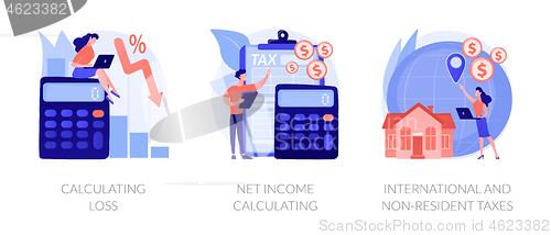 Image of Financial loss and income vector concept metaphors