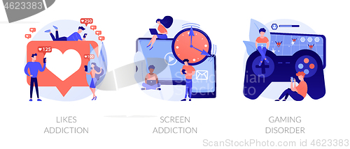 Image of Technology addiction vector concept metaphor.