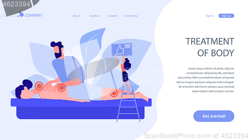 Image of Professional massage therapy concept landing page