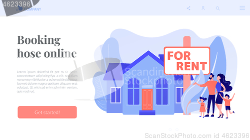 Image of House for rent concept landing page.