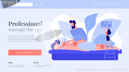 Image of Professional massage therapy concept landing page