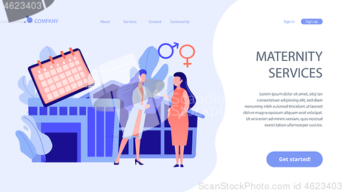 Image of Maternity services concept landing page.