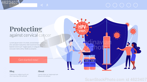 Image of HPV vaccination concept landing pageation