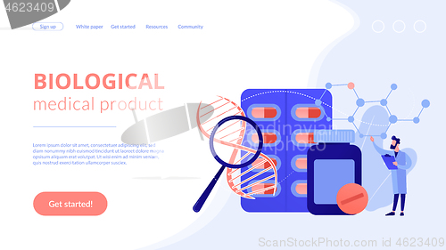Image of Biopharmacology products concept landing page.