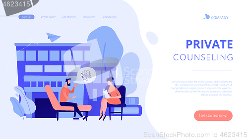 Image of Psychologist service concept landing page.