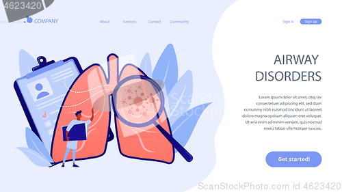 Image of Lung cancer concept landing page.