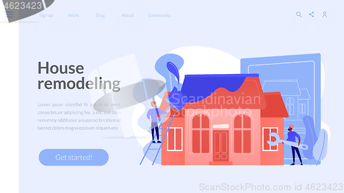 Image of House renovation concept landing page.