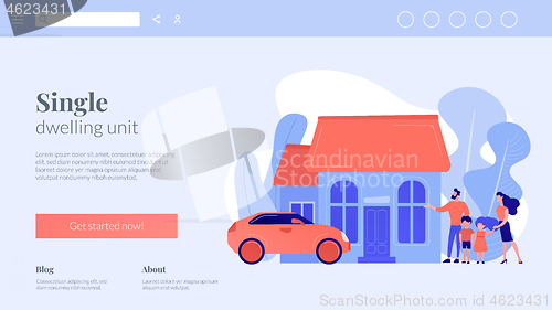Image of Family house concept landing page.